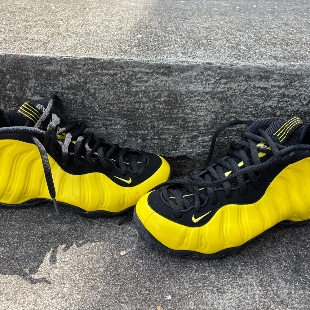 Nike Yellow and Black Foamposite Sneakers